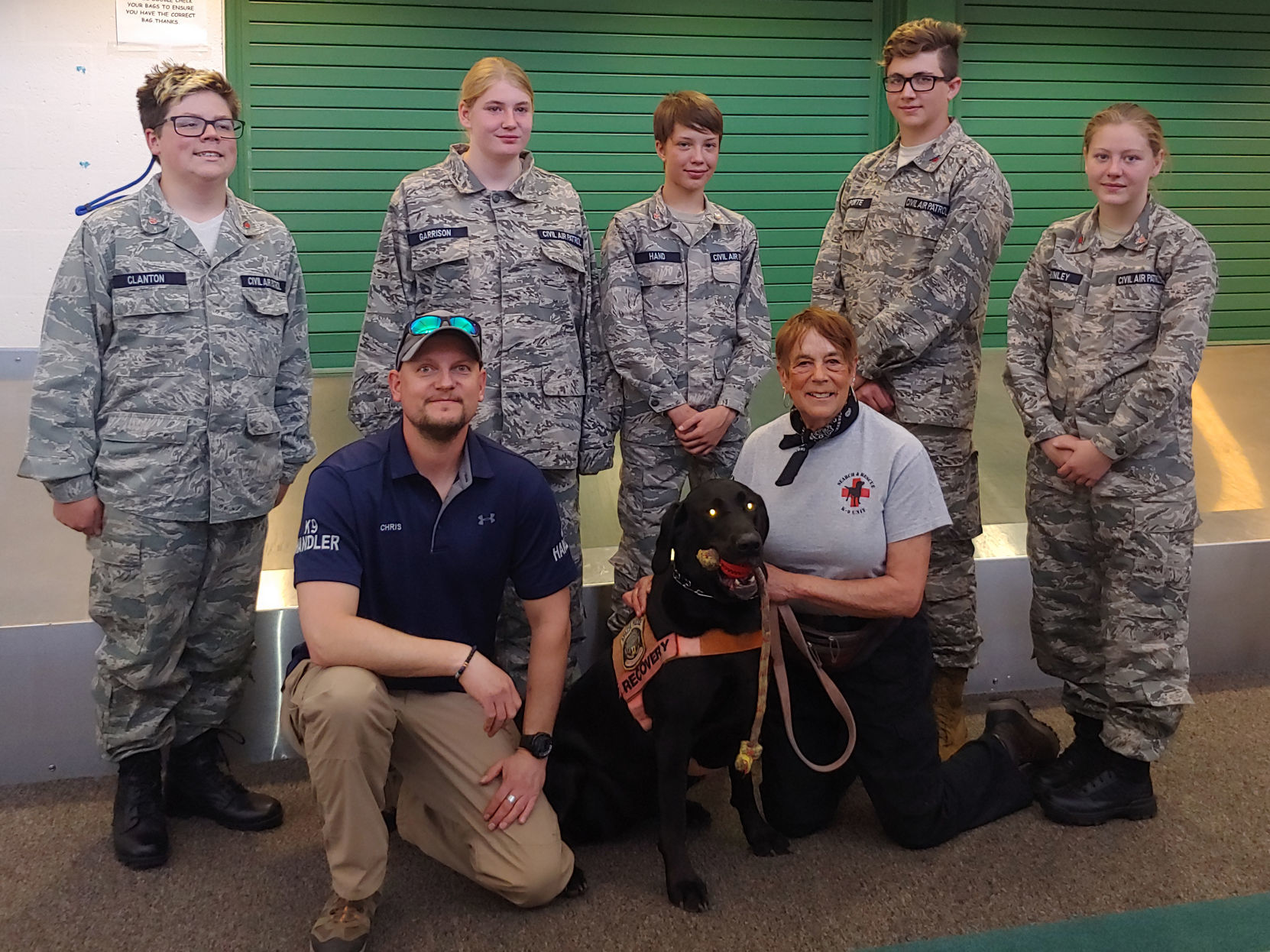 Cadets learn about SAR dog training